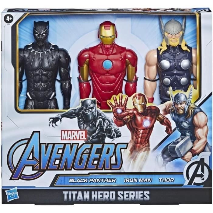 Avengers Movie Marvel Avengers Titan Hero Series Pack De 3 Panther Thor Iron Man - vue 2
