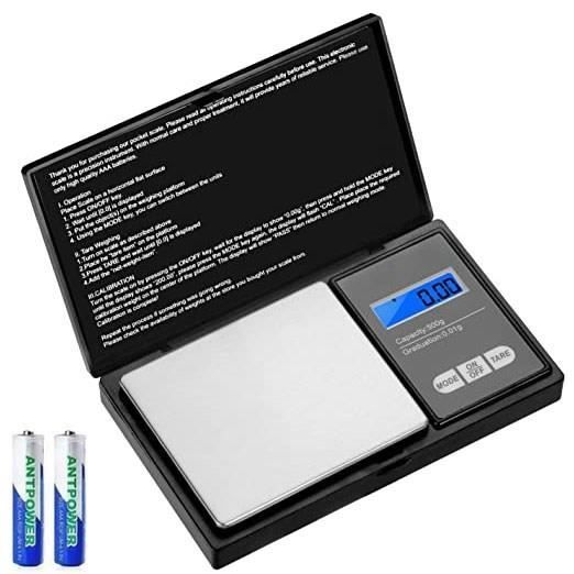 Balance de Précision, 500g/0.01g, Smart échelle avec 7 Unités, Balance de Poche avec Écran LCD, Balance de Cuisine, Noir