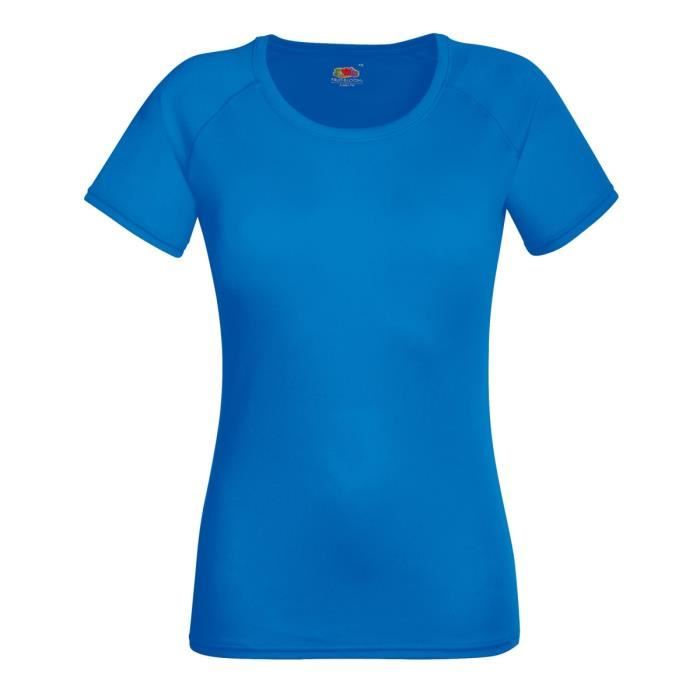 Fruit Of The Loom T shirt manches courtes Femme Bleu roi