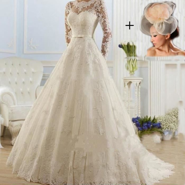 La nouvelle robe de mariage de dentelle de traîne trailing