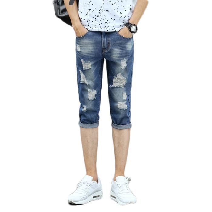 Pantacourt homme en jean top