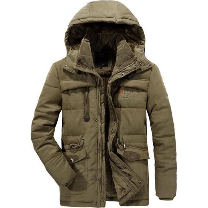 Parka homme hiver, kaki, Tailles : XS, S, M, L, XL