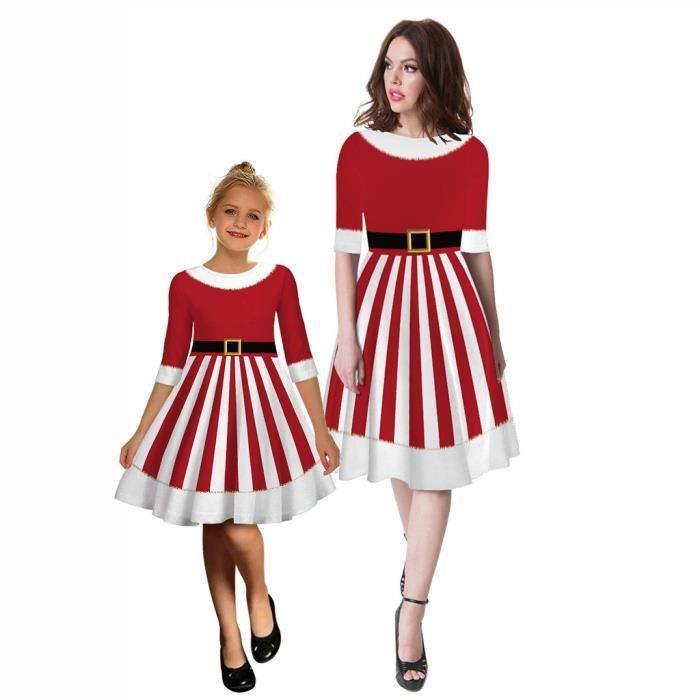 Femmes Mode Maman M A A Manches Longues 3d Print Noel Vetements Robe De Noel Rouge Achat Vente Robe Cdiscount