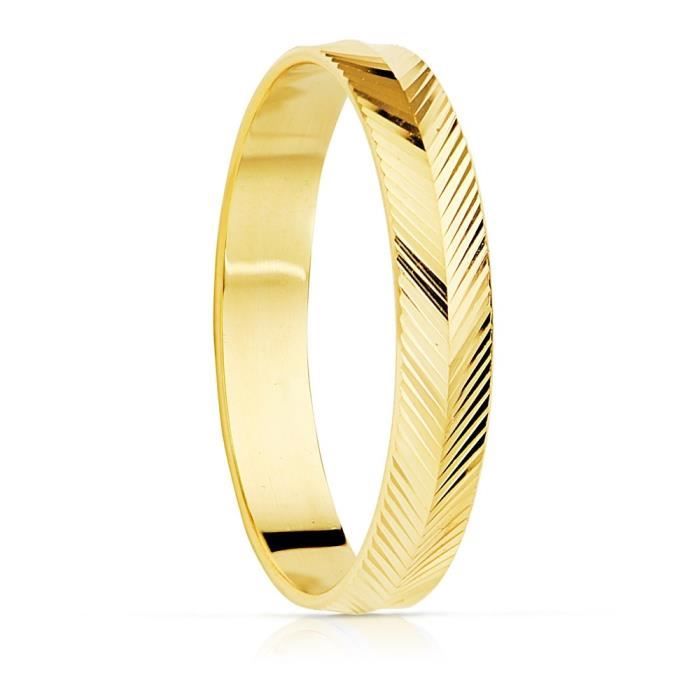Alliance 18k broche grave de 3 5 mm de luminosite. unisexe ENREGISTREMENT INCLUS DANS LE PRIX Taille 61 Or Achat Vente alliance solitaire Alliance 18k broche grave de