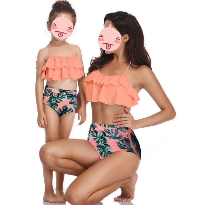 AmzBarley Femme Parent Enfant Costumes M re et Fille Maillot de