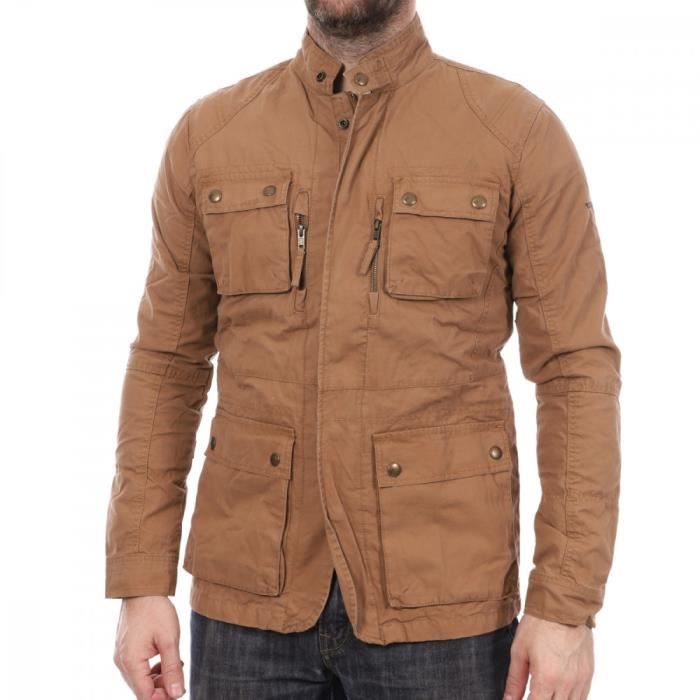 Veste jean sales marron homme