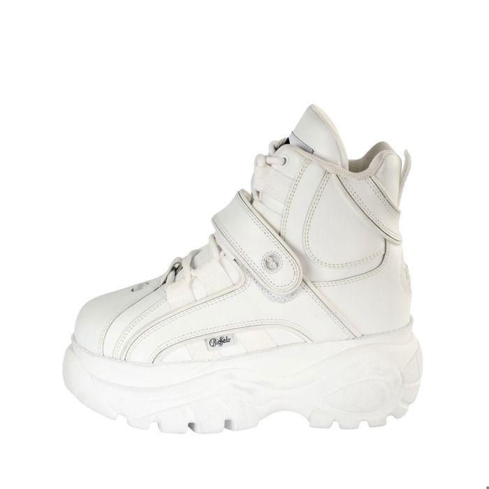 Basket Femme BUFFALO 118834 Cuir Blanc Lacets Blanc