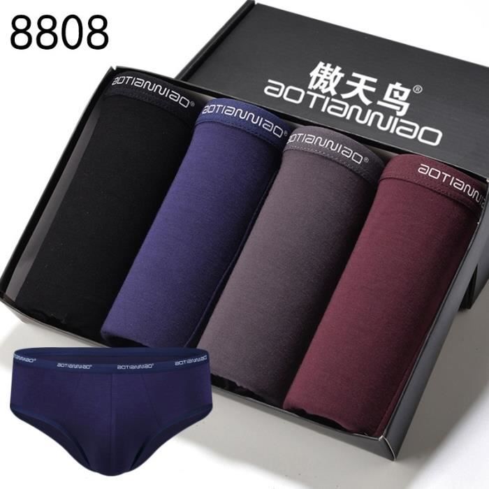 Lot de 4 Homme slips SousVêtement Modal Mitaille respirant couleur