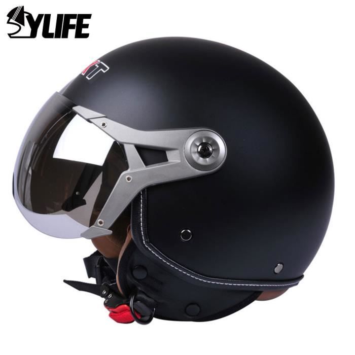 BOSERMEM Casque De Moto Rétro, Casque Ouvert Certifié ECE 22.06