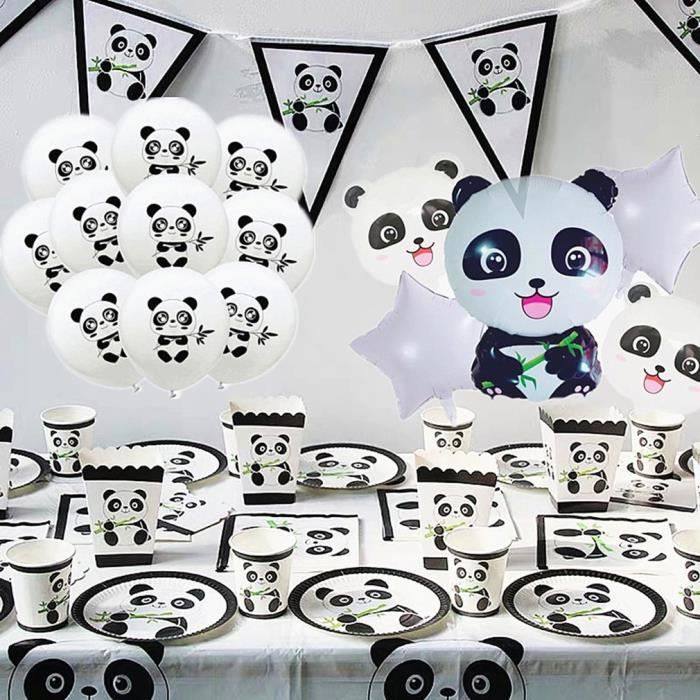 Set De Service Table Rejetable Pour Enfant Anniversaire Soiree Theme De Panda 1x Nappe De Table Panda 108 180cm 10 Pcs Fanions D Cdiscount Maison