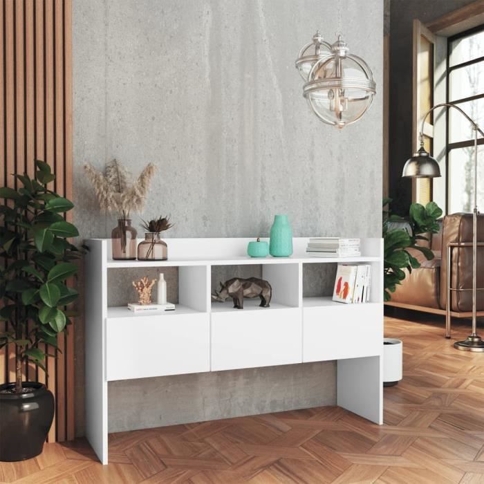 JIM - MEUBLE ENFILADE - Buffet Blanc 105x30x70 cm Aggloméré(4629)