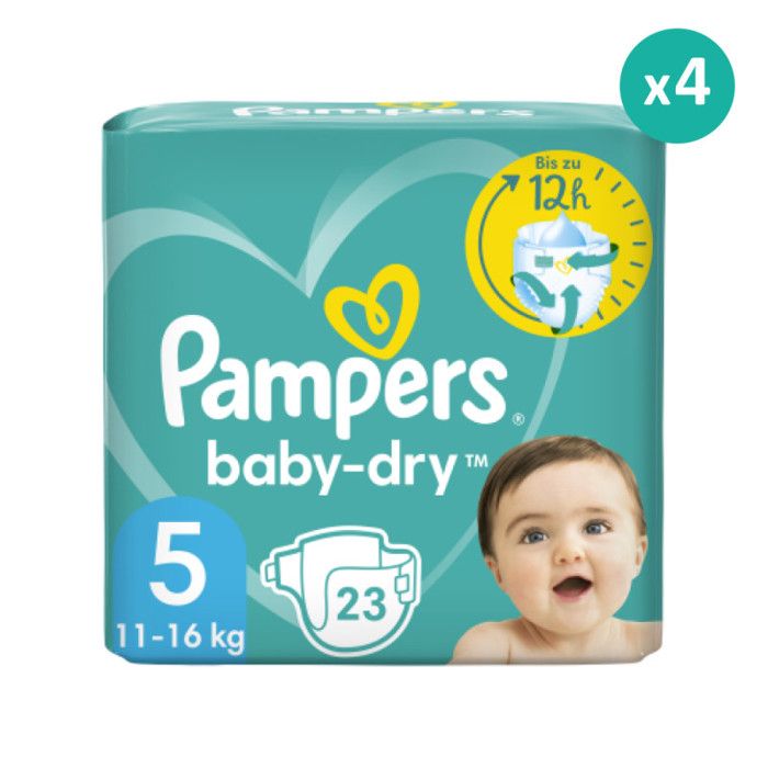 4x23 Couches BabyDry Taille 5, Pampers Cdiscount Puériculture