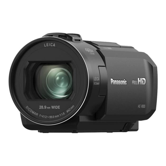 Caméscope Panasonic HC-V800K 1080p - 50 pi-s 8.57 MP 24x zoom optique Leica carte Flash Wi-Fi noir