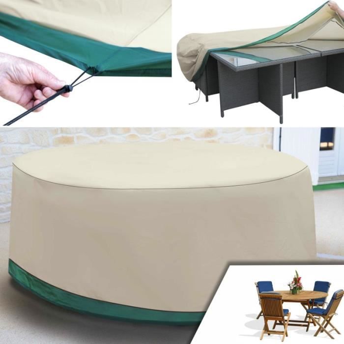 Housse De Protection Pour Table Ronde De Jardin Et Ses Chaises