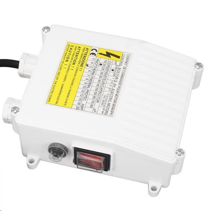 Boîtier De Commande Pompe à Eau Submersible 550W - Protection Thermique, Prise UE 220V