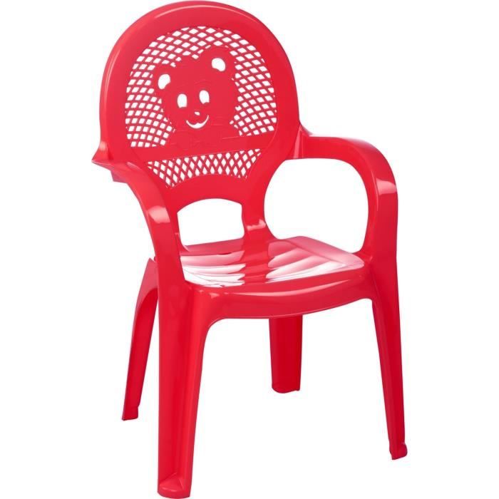 Chaise en plastique  pour jardin/extérieur  pour enfant  rouge