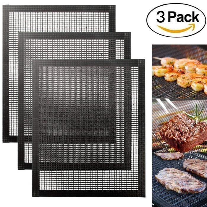 Grille Barbecue - Tapis de Cuisson Réutilisable - Anti-adhésif - Découpable - 42x36 cm - Maison