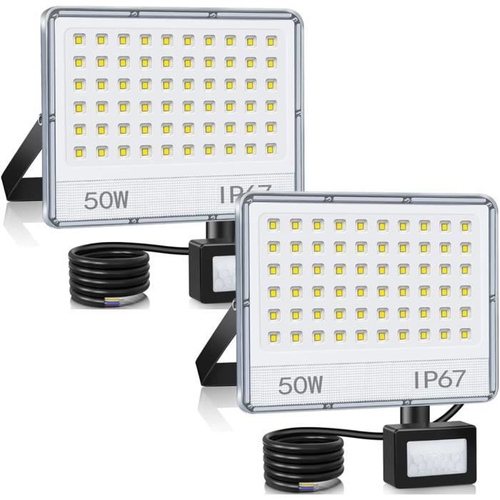 Projecteur LED Extérieur 50W 5000LM - IP67 étanche 7000K Blanc Froid - Spot à Monter YIQIBRO