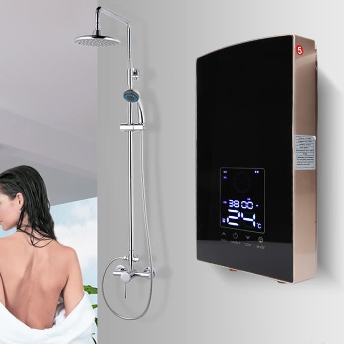 Chauffe-eau électrique instantané - SHIPENOPHY - Or - 8500W - Mural - Commande vocale