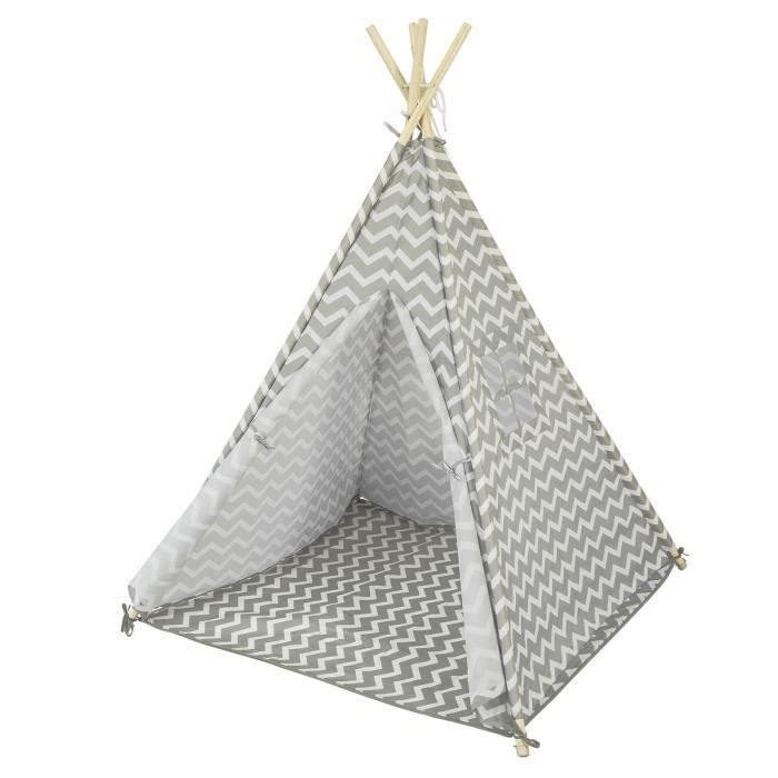 Sobuy Oss03 Tipi Tente Pour Enfant Avec Tapis De Sol Indian Teepee Tente De Jeu Pour Enfants Cdiscount Jeux Jouets