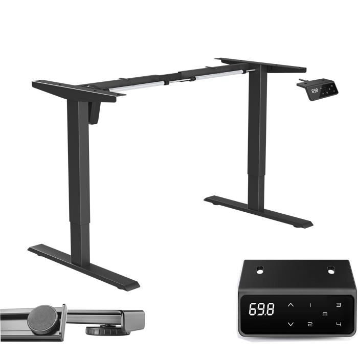 Aanleg Honger Geduld Bureau Assis Debout Pied de Bureau Réglable en Hauteur Électrique, Cadre en  Acier avec Un Panneau Smart pour Mémoire Automatique. - Cdiscount Maison