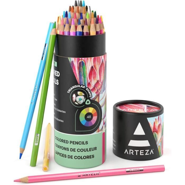 ARTEZA Crayons de couleur [48 couleurs] Crayons de couleur souples
