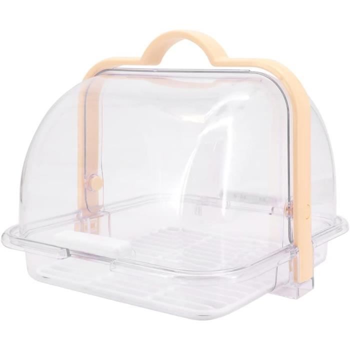 Boîte à Pain Transparente Avec Couvercle - Conservation Pain Frais, Anti-Poussière - 21.3x21.3x18 Cm, Sans BPA