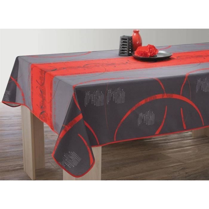 Tovaglia Antimacchia Le Linge De Jules - Olivo, Colore Rosso, Rettangolare 150x240 Cm, 100% Poliestere, Idrorepellente - 3