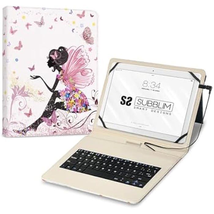 Étui pour tablette avec clavier - SUBBLIM - 11 pouces - Clavier espagnol - Micro USB - Type C
