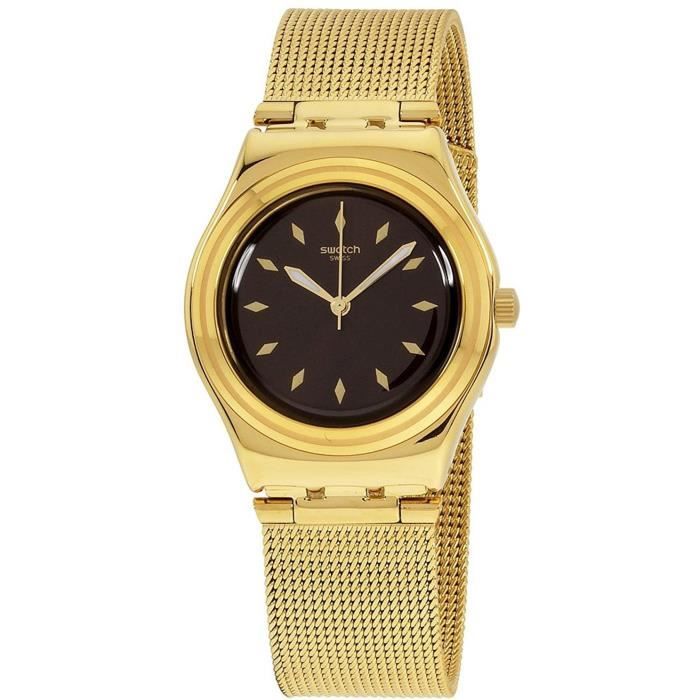 Swatch Bracelet analogique pour femme en acier dor avec cadran