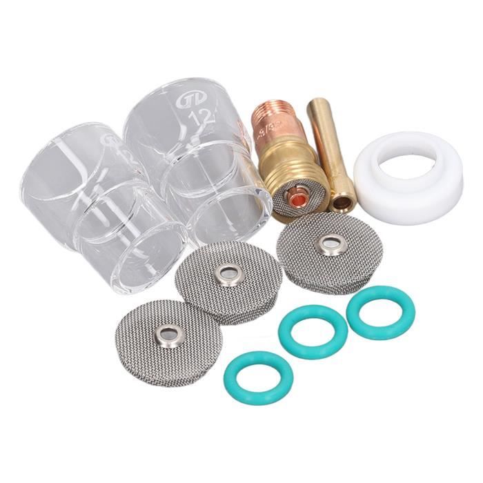 Kit De 55 Pièces Consommables Soudure TIG - Buses Céramique, Coupelles Verre, Joints - Pour Torches WP17 WP18 WP26