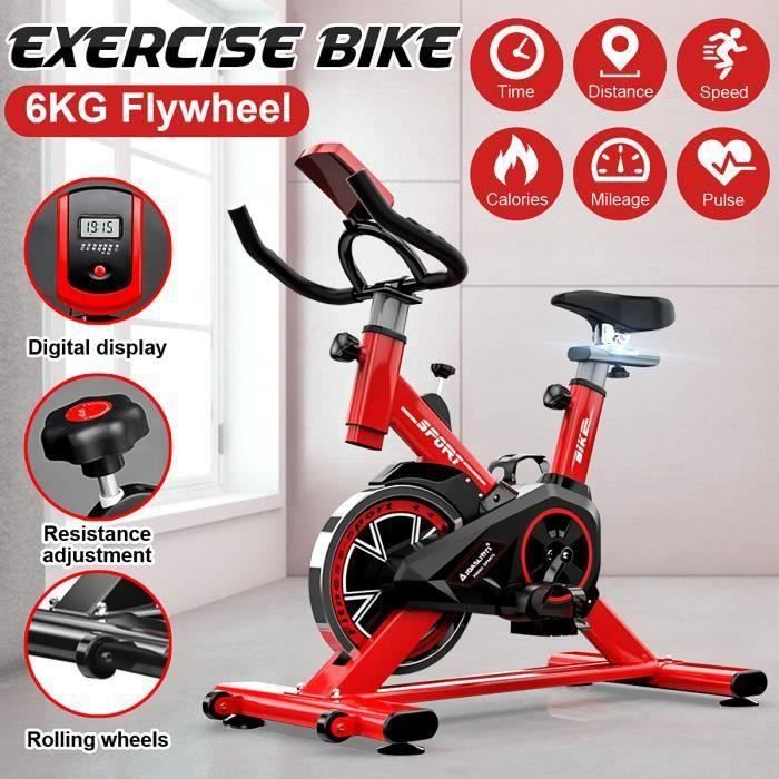 TEMPSA Velo d Appartement Gym a Domicile avec MONITEUR LED ROUGE Cdiscount Sport