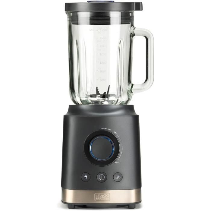 Blender Mixeur, Récipient en Verre de 1,0 Litre, 2 Vitesses+Fonction d