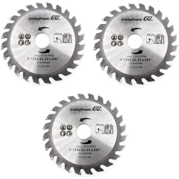 749249 Jeu De 3 Lames De Scie Circulaire Tct 200 Mm[J143