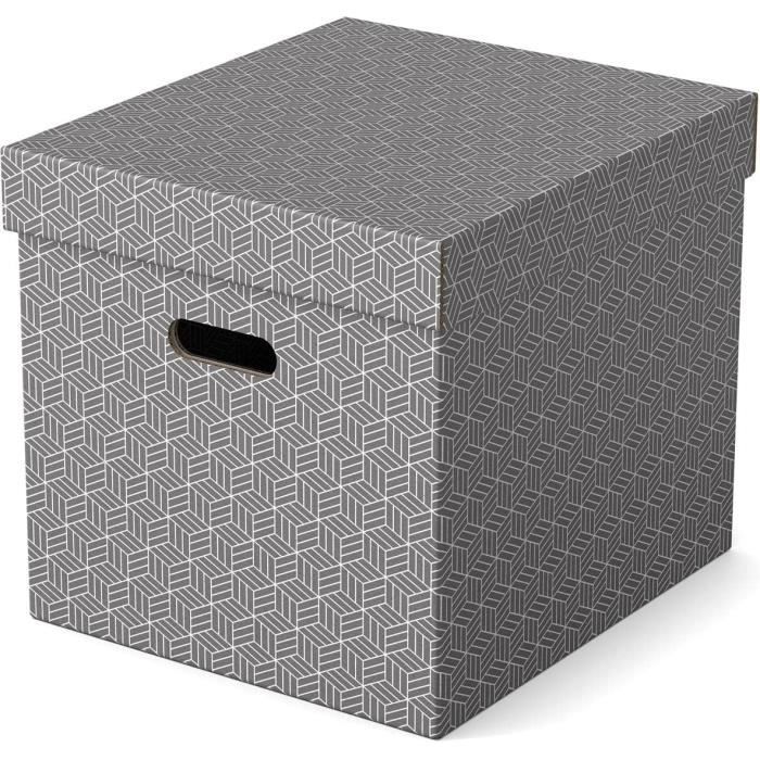 Esselte - Lot De 3 Grandes Boîtes Cubes Avec Couvercle, Rangement ...