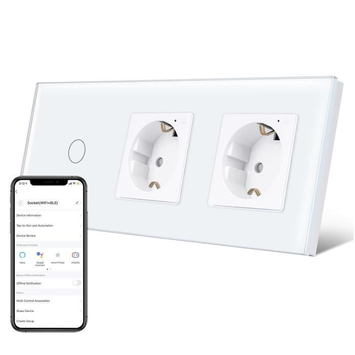 Schuko, Interrupteur Intelligent 1 Compartiment 1 Voie Avec Prise Wifi ...