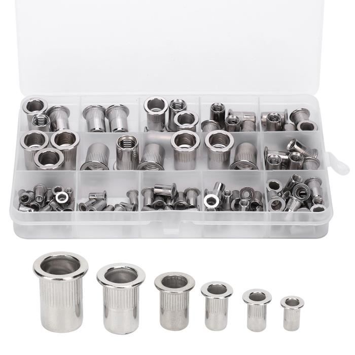 Écrou à rivet - VBESTLIFE - M3/4/5/6/8/10 - Acier inoxydable - Kit de ...