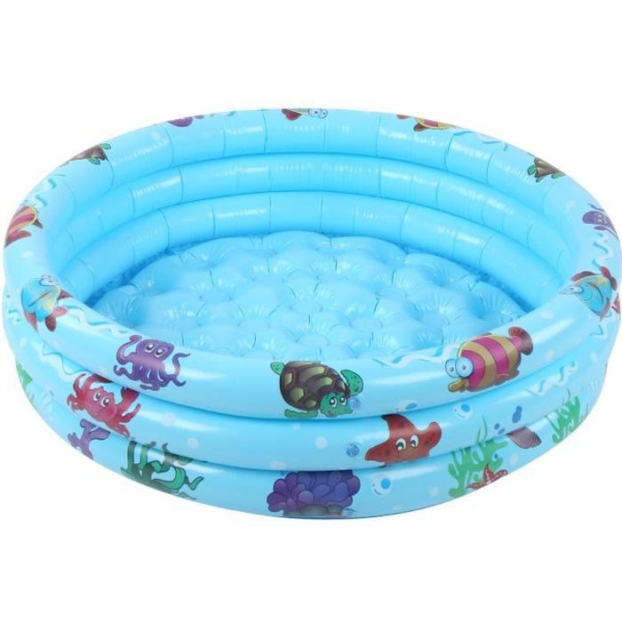 VGEBY Piscine pour bébé Piscine extérieure intérieure de bébé de piscine gonflable ronde de jeu d'eau d'enfants bleu(90 cm /