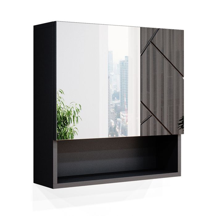 Vicco armoire de toilette Irma, Anthracite Haute brillance, 54 x 55 cm