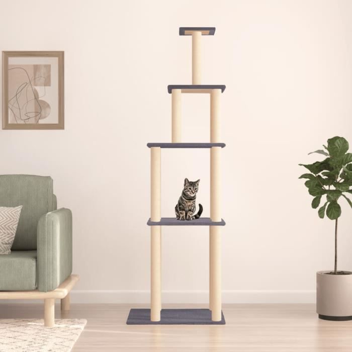 Meilleurs prix pour vidaXL Arbre à chat avec griffoirs en sisal gris foncé 183 cm