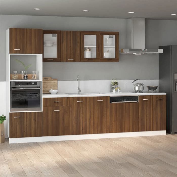 vidaXL Meuble sous évier Lyon Chêne brun 80 x 46 x 815 cm Bois dingénierie 815566