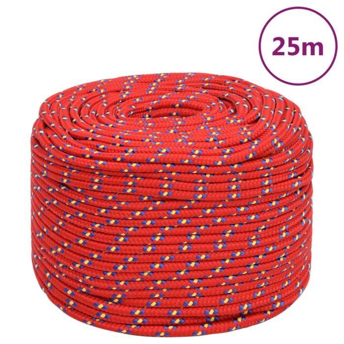 Vidaxl 152395 Corde de bateau Rouge 8 mm 25 m Polypropylène