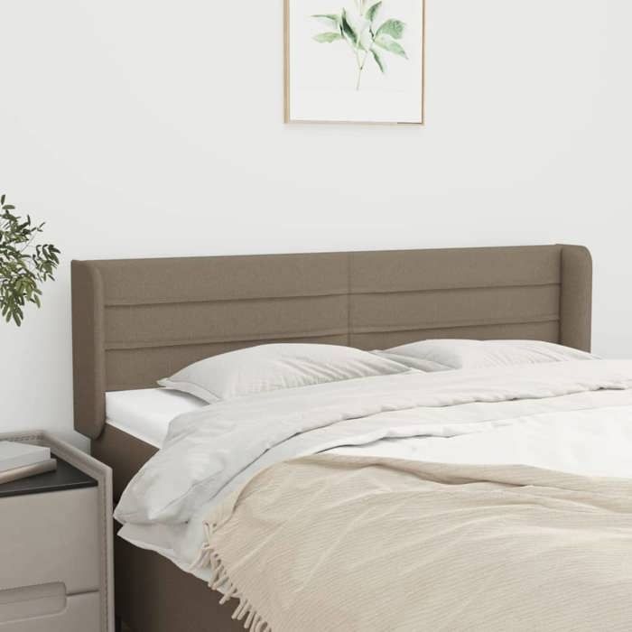 vidaXL Tête de lit avec oreilles Taupe 147x16x78-88 cm Tissu3118910