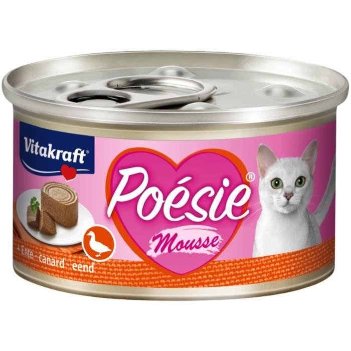 Meilleurs prix pour Vitakraft Cat Food Poetry mousse, canard - 12 boites