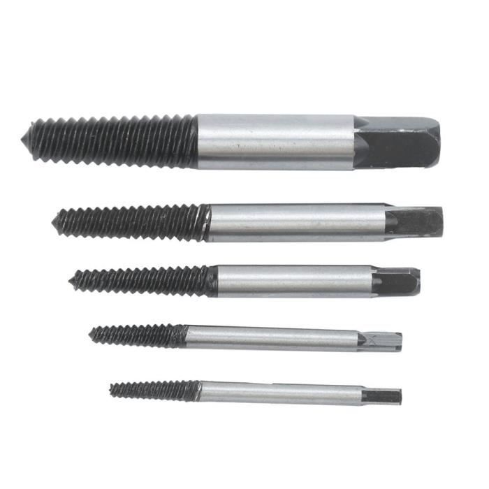 Forets à Gauche HSS Pour Extraire Vis Cassées - Lot De 10 (2 à 7,5 Mm) - Tige Droite Pour Perceuse