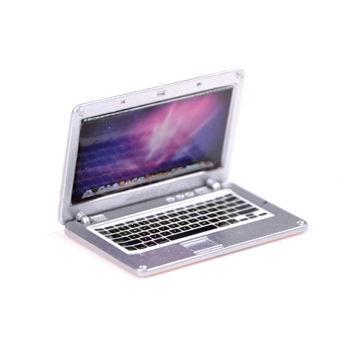 Mini ordinateur portable pliable, 1 pièce, Simulation de tablette Miniature, modèle d'ordinateur de bureau, accessoires de décoration pour maison de poupée  26