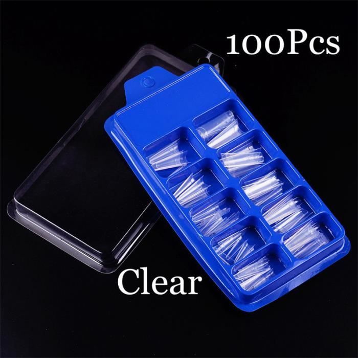 FAUX ONGLES Clear Faux ongles ballerine en acrylique transparent