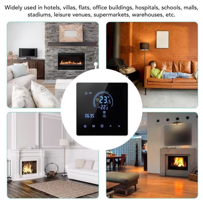 Thermostat Multi-étapes 2 Chaleur / 2 Froid - Pour Maison, Vert, Programmable