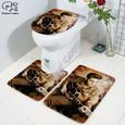 Abattant Wc,Elvis Presley 3D imprimé salle de bain piédestal tapis couvercle toilette couverture bain tapis ensemble - Type 9-1