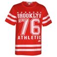 Ensemble T-shirt et legging Brooklyn 76 Athletic pour filles - Rouge - Manches courtes - 100% Coton-1